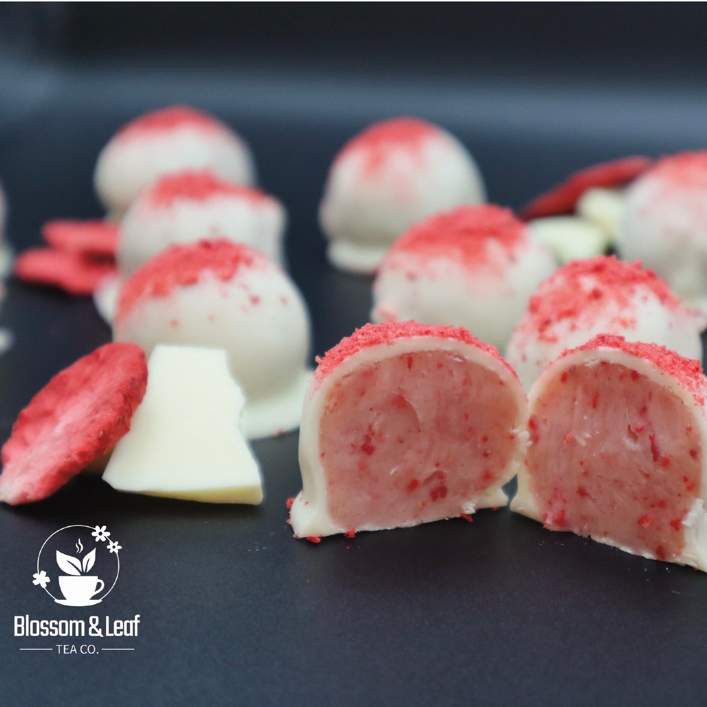 Strawberry White Chocolate Truffles
